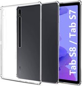 Schokbestendige TPU Hoes Transparant voor de Samsung Galaxy Tab S7 / S8 - Shockproof Back Cover Doorzichtig