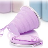 Gobelet pliable - Gobelet 250 ml - Gobelet en silicone - Service de camping - Violet - Durable - Respectueux de l'environnement