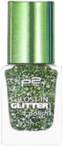 P2 EU Cosmetics Lost In Glitter Vernis à ongles 030 Start Wild Apple Green 10 ml