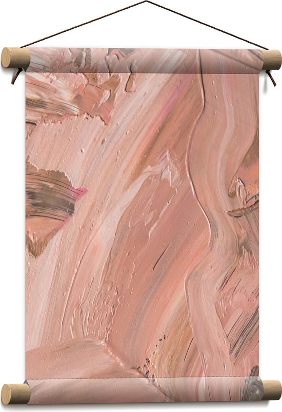 Textielposter - Schilderij - Verf - Licht - Roze - 30x40 cm Foto op Textiel