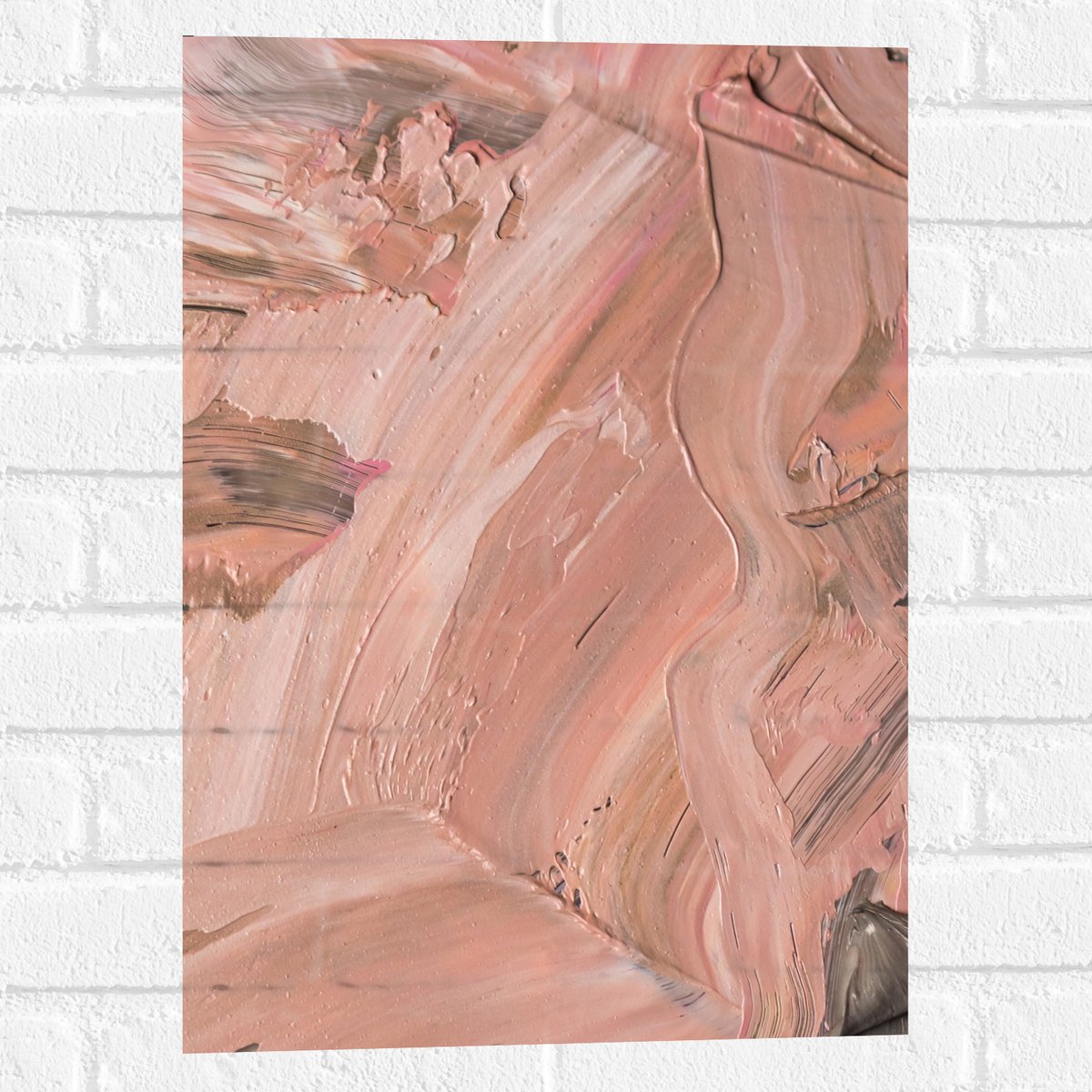 Muursticker - Schilderij - Verf - Licht - Roze - 40x60 cm Foto op Muursticker