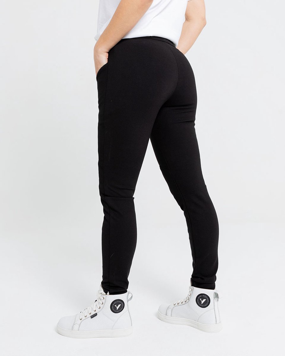 Motogirl Ribbed knee motorlegging AA-keur Level 2 dames motorbroek - zwart  - Maat 48