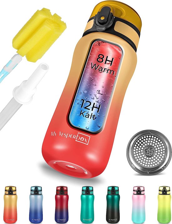 Exllena Kleine waterfles 150 ml met rietje - kleine fles met Exllena Kleine waterfles 150 ml met rietje - kleine fles met