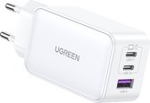 UGREEN Nexode 65W - Chargeur Rapide GaN - Wit - Chargeur USB-C - Chargeur USB C 3 Port PD Chargeur PPS - MacBook Pro/ Air, iPhone 14 Pro Max, 14, iPhone 13, iPad Pro, Galaxy S23 Ultra, S23+, S23, S22, pont Steam