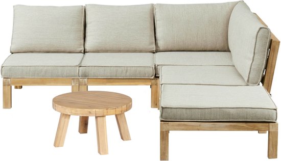 Hoek loungeset Kent | 6-delig | Sand | Acacia