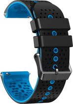 Siliconen bandje - geschikt voor Huawei Watch GT / GT Runner / GT2 46 mm / GT 2E / GT 3 46 mm / GT 3 Pro 46 mm / GT 4 46 mm / Watch 3 / Watch 3 Pro / Watch 4 / Watch 4 Pro - zwart-blauw