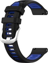 Bracelet en Siliconen - adapté pour Garmin Venu 2 et Vivoactive 4 - noir-bleu