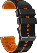Siliconen bandje - geschikt voor Samsung Gear S3 / Galaxy Watch 3 45 mm / Watch 46 mm - zwart-oranje