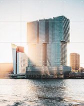 IXXI The Rotterdam, Teun de Leede & Kunst in Kaart - 80 x 100 cm - Gratis ophangtool - Grote wanddecoratie en posters - Fotografie, Woonkamer, Gang