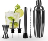 Oneiro's luxe Cocktailshaker set PRO - 6 delig - cocktail - zomer - Roestvrijstaal - cadeau - shaker set - bar set - bar shaker set
