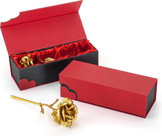 Goud kleurige roos met certificaat/ + luxe doos , Perfect cadeau/kado  voor... | bol.com