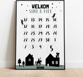 Aftelkalender - Nederland - Poster Welkom Sint & Piet - 5 posters- Sinterklaas decoratie - Sinterklaas versiering