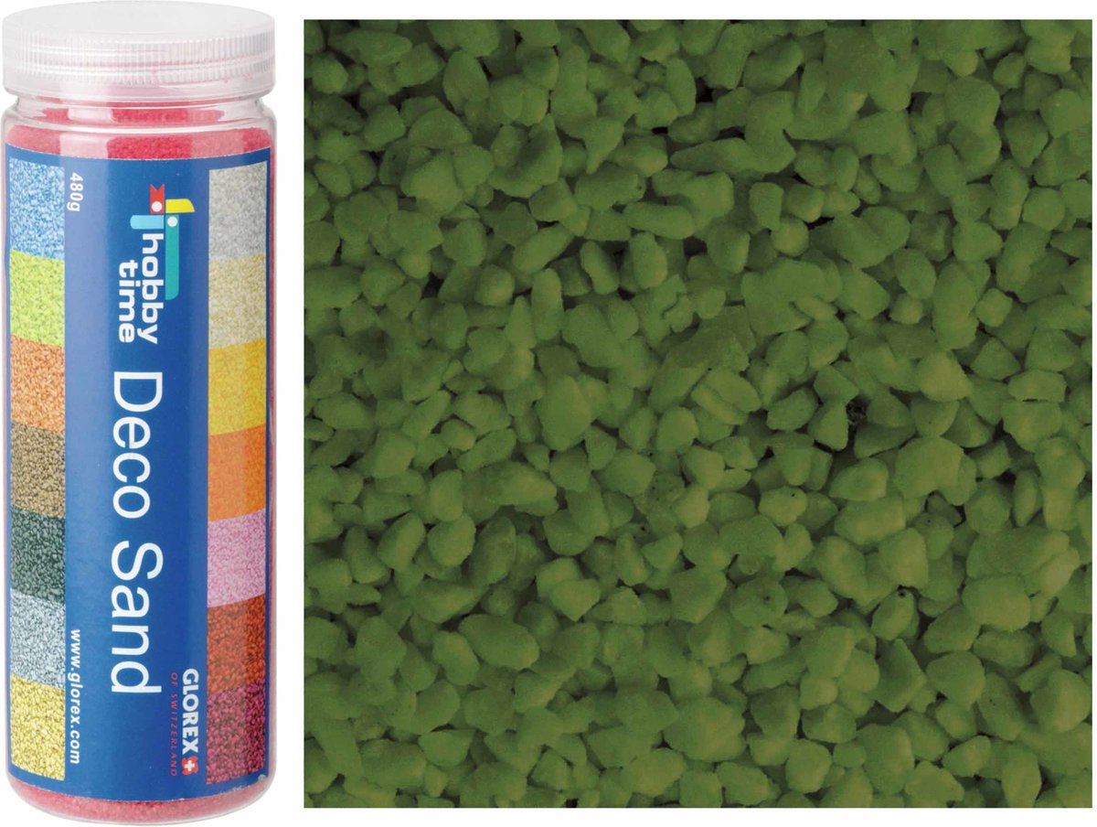 Glorex Hobby zandkorrels/kleine kiezelsteentjes - groen - 480 gram - vulmateriaal vazen/terrariums