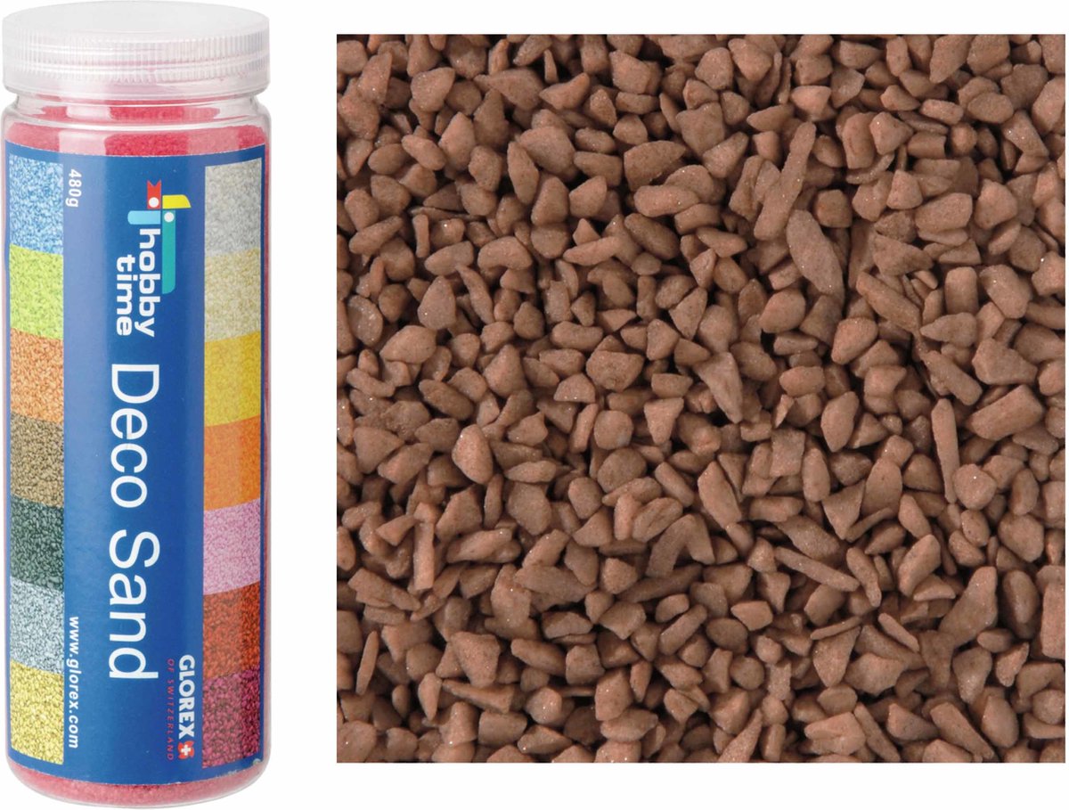 Decoratie zand/kiezels - bruin - 500gr - zandkorrels - mini steentjes - 2 tot 6 mm