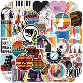 50 stuk muziekinstrument muziek Cartoon stickers voor kinderen en volwassenen Beloningsstickers Journal Laptop Telefoon Stickers