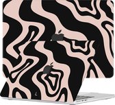 Lunso - Geschikt voor MacBook Air 15 inch (2023) - cover hoes - Vanilla Swirl - Vereist model A2941