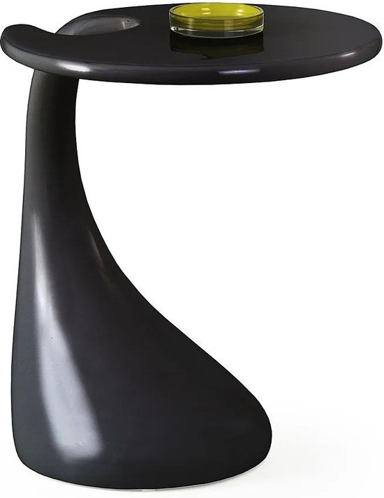 Salontafel Viva, zwart, handig tafeltje, ideaal voor in de woonkamer, rond, zwart, diameter 45 cm - korting