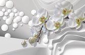 Fotobehang Witte Orchideeën - Vliesbehang - 416 x 254 cm