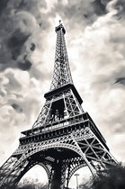 Poster Parijs | Poster Eiffeltoren | Eiffeltoren Zwart Wit | Woondecoratie | 61x91cm | RTB | Geschikt om in te Lijsten