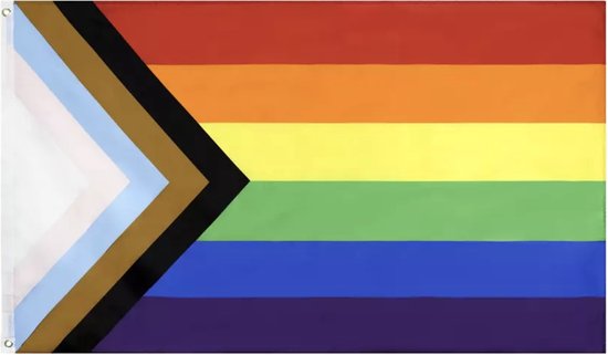 Drapeau LGBTQ - Drapeau de Pride - Drapeau de Pride - Drapeau arc-en-ciel - Progress
