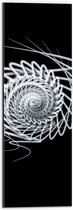 Dibond - Zwart - Wit - Lijnen - Vorm - Rondje - 20x60 cm Foto op Aluminium (Met Ophangsysteem)