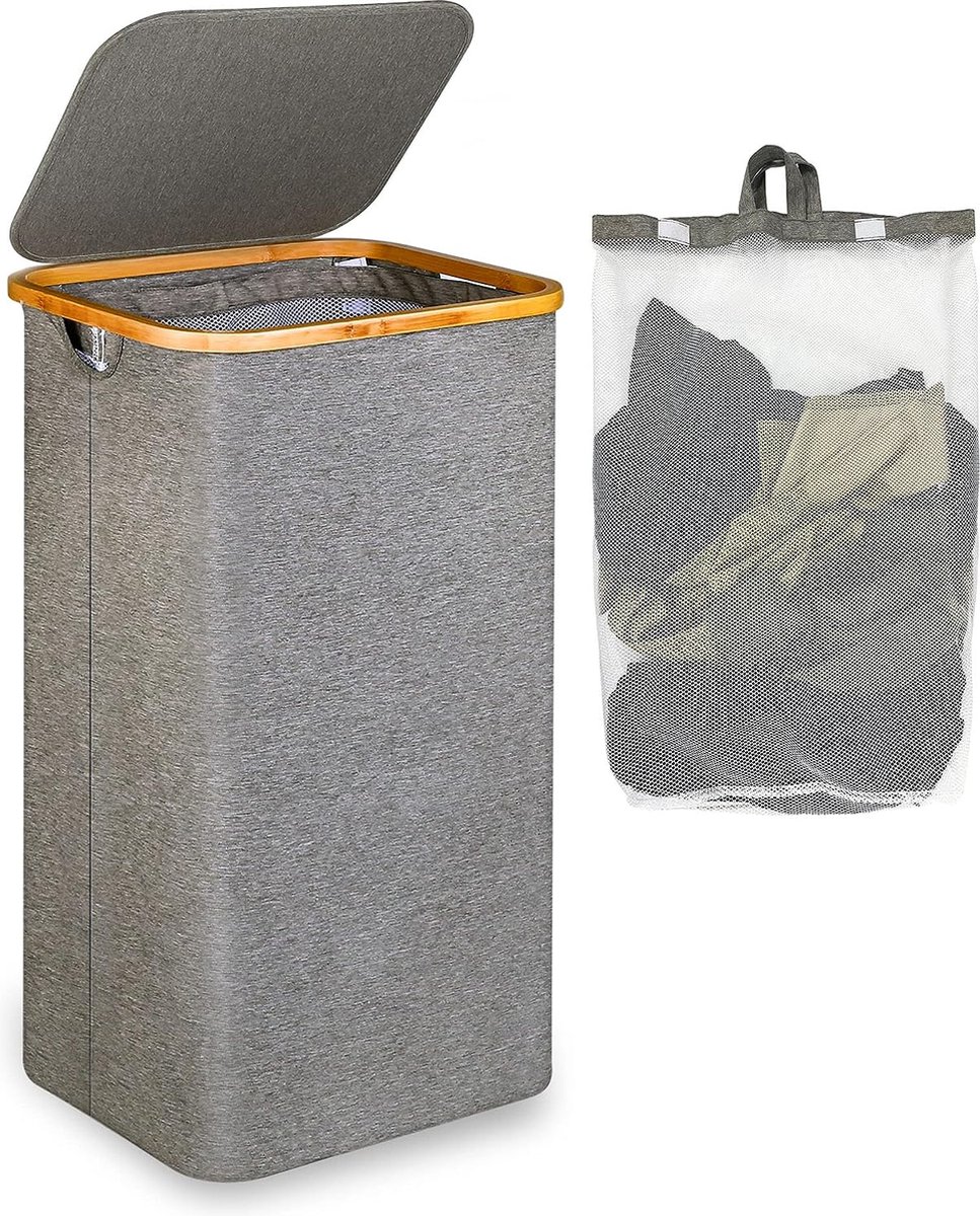 Curver Filo Wasmand Met Deksel 55l - 2 Stuks - Blauw/grijs