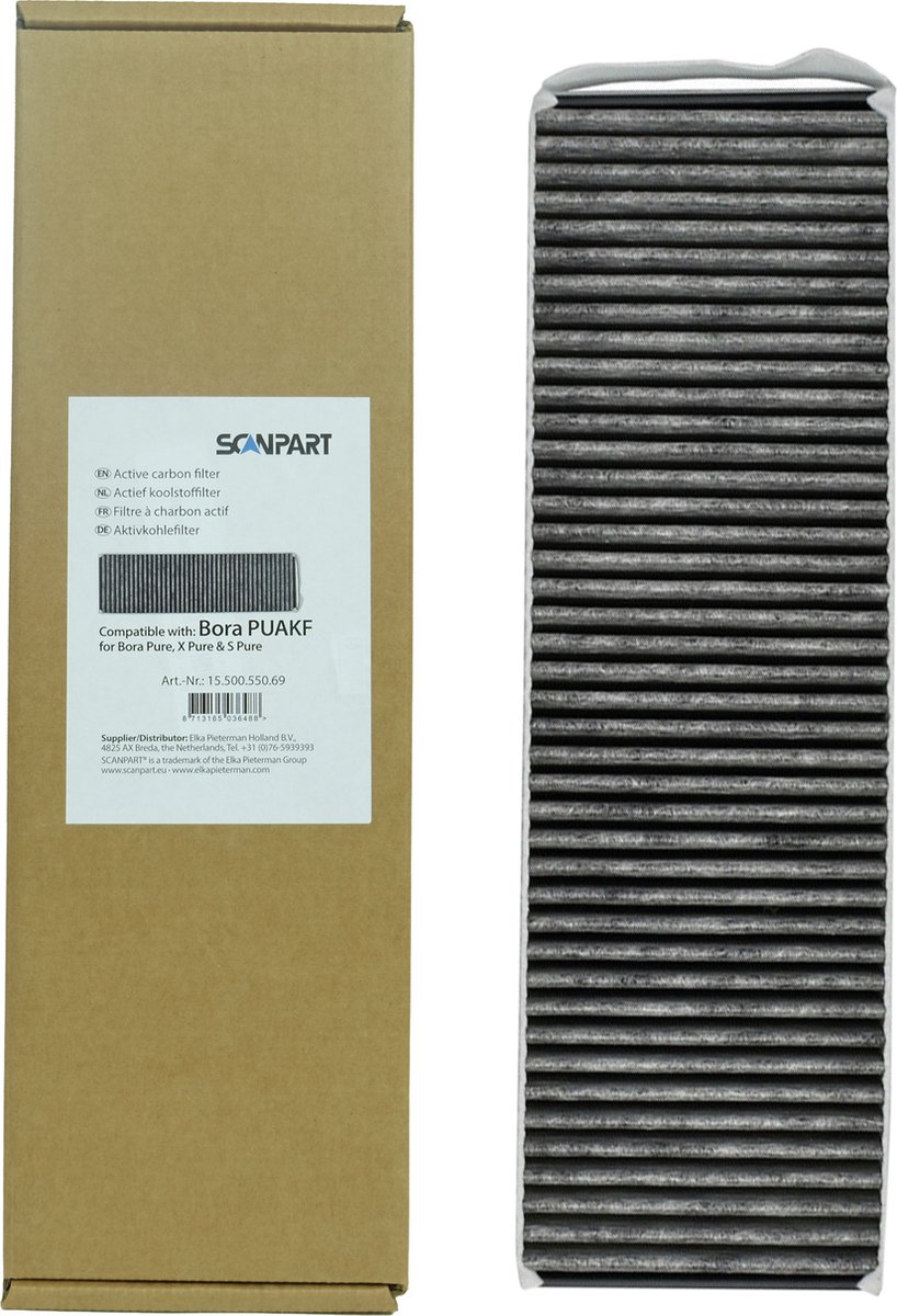 Scanpart actief koolstoffilter voor kookveldafzuiging - 430 x 130 x 50 mm - Geschikt voor Bora Pure, X Pure & S Pure - PUAKF - Alternatief - 1 stuk