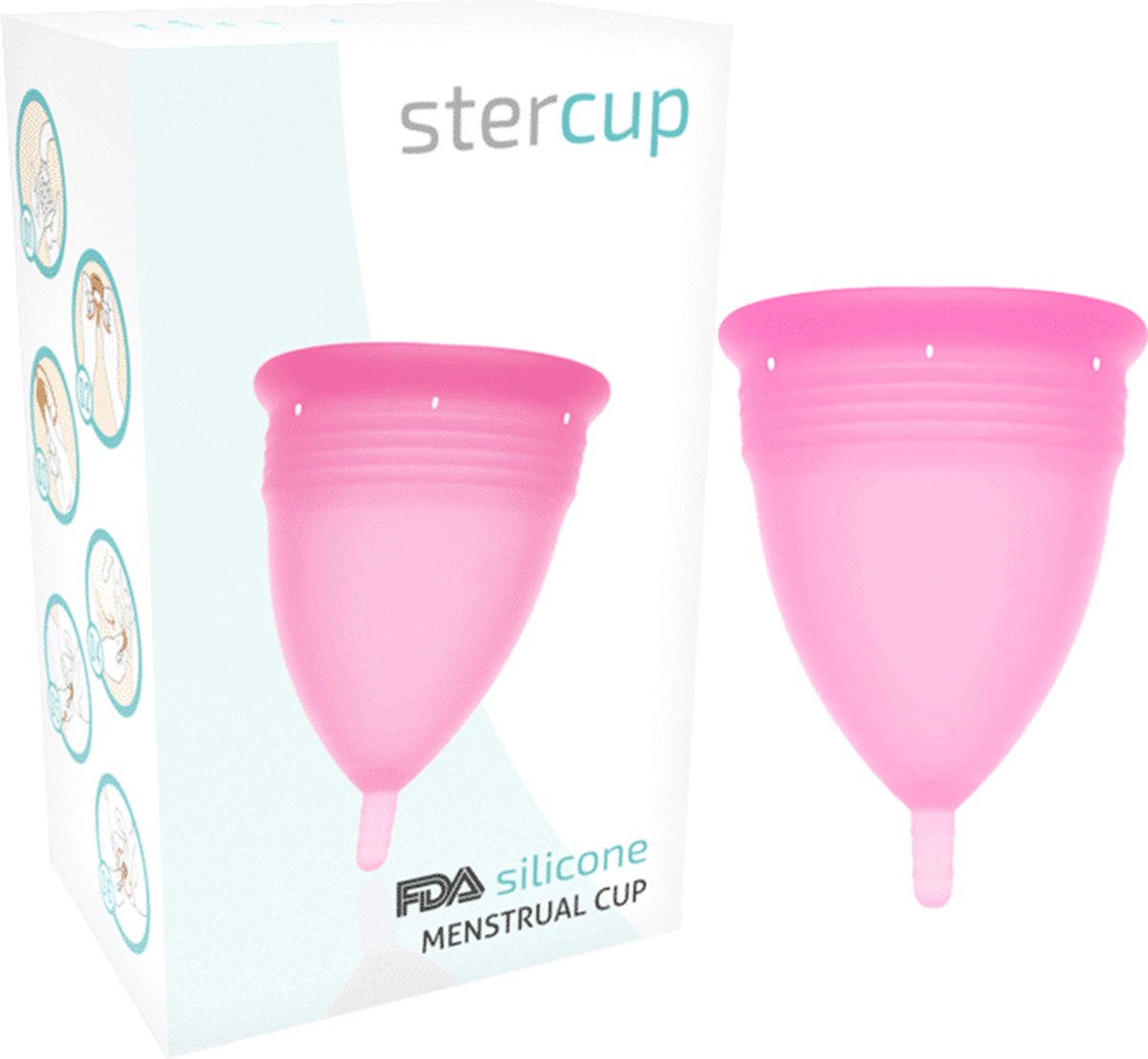 Stercup - Roze menstruatiecup - siliconen cup - maat S.