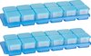 Mini-diepvriesdoos, rechthoekig, 3,5 x 3,5 x 3,3 cm, 0,03 l (24 stuks) en houder (2 stuks)