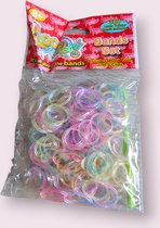 Loom Twister Loombands couleurs transparentes Junior Rubber 300 loom bands avec attaches