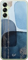 Hoesje geschikt voor Samsung Galaxy A14 5G - Blue Abstract Shapes - Bloemen - Blauw - Soft Case Telefoonhoesje - TPU Back Cover - Casevibes