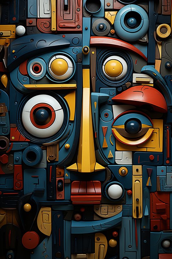 Industrial Art | Industriele Moderne Kunst | Modern Art Poster | Robot Kunst | AI Poster | Woondecoratie | 51x71cm | Geschikt om in te Lijsten
