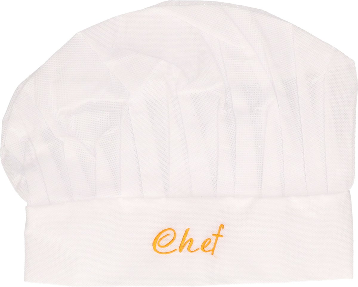 Koksmuts Chef - wit - papier - volwassenen - B29 x H25 cm