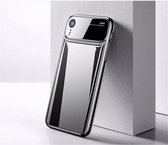Apple iPhone XR TOTU Magic Mirror / étui de protection en verre trempé couleur transparent avec bords noirs + protecteur d'écran offert