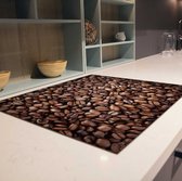 Inductiebeschermer koffiebonen | 60 x 52 cm | Keukendecoratie | Bescherm mat | Inductie afdekplaat