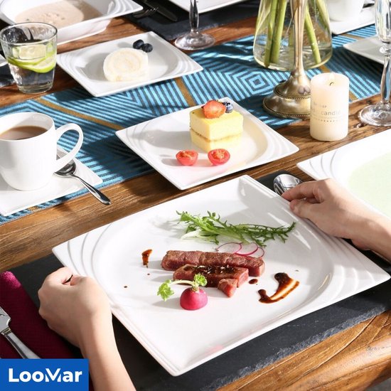 LooMar Service de table - 30 pièces - 6 personnes - Céramique - Luxe -  Service