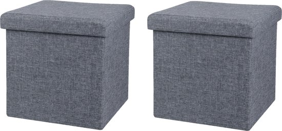 Relaxdays Folding Small Linen Polyester MDF HDD 49.5 x 46 x 25.5 cm Dark Grey Relaxdays Folding Small Linen Polyester MDF HDD 49.5 x 46 x 25.5 cm Dark Grey
