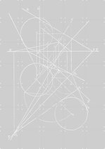 IXXI Compases Grey - Wanddecoratie - Line art - 100 x 140 cm