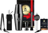 Bar Dedicated Cocktail set Zwart 13 Delig - Boston Shaker Set met Jigger Incl. Receptenboek & Cadeauverpakking