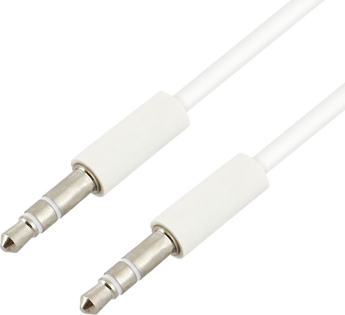Extra audiokabel dubbele jack male/male 3,5 mm lengte 1 m - Wit