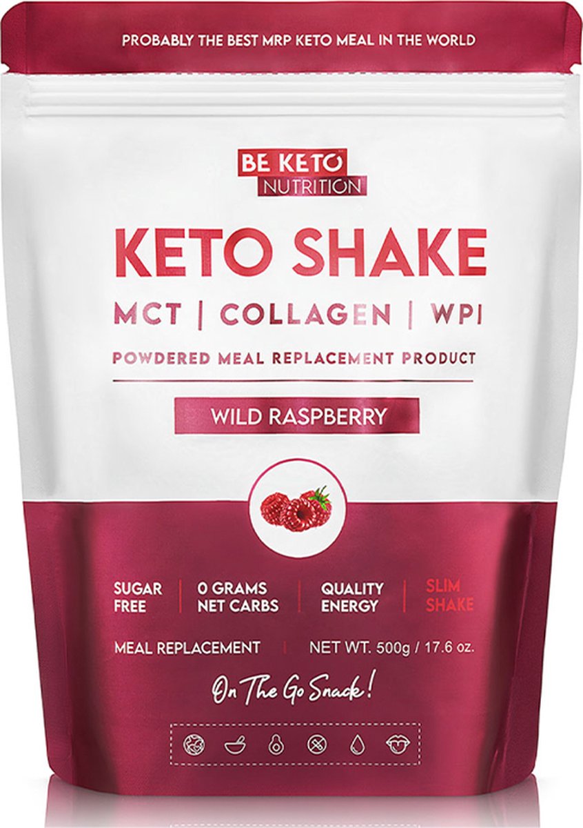 Goedkoopste Be Keto | Diet Keto Shake | Wild Raspberry | 1 x 500 gram
