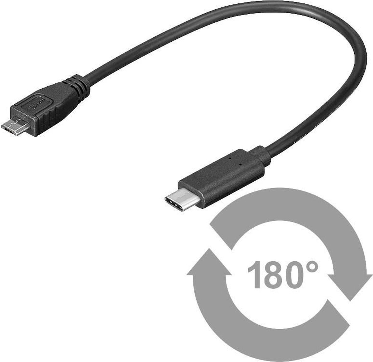 Microconnect USB3.1CAMB02 USB-kabel USB 2.0 0,2 m Micro-USB B USB C Zwart