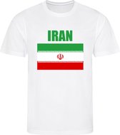 WK - Iran - یران - T-shirt Wit - Voetbalshirt - Maat: 122/128 (S) - 7 - 8 jaar - Landen shirts