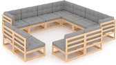 vidaXL-11-delige-Loungeset-met-kussens-massief-grenenhout