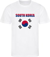 WK - South Korea - 대한민국 - T-shirt Wit - Voetbalshirt - Maat: 158/164 (XL) - 12 - 13 jaar - Landen shirts - Landen shirts