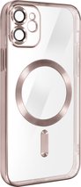 MagSafe Case Geschikt voor Apple iPhone 11 Siliconen Bescherming Camera Chroom Champagne