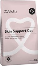 Vetality Kattenvoer Skin Support - Dieetvoeding Kat 2 kg - Ter Ondersteuning bij Huidaandoeningen en Haaruitval - Voor Volwassen Katten