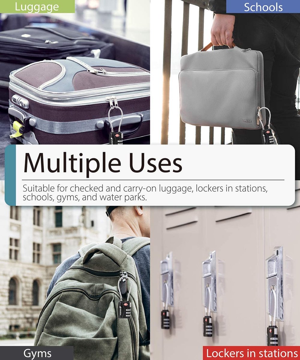 VAUDE Cadenas TSA à Combinaison Pour Valise - Réglable Et Réinitialisable - Reconnu Par La Sécurité Aéroport