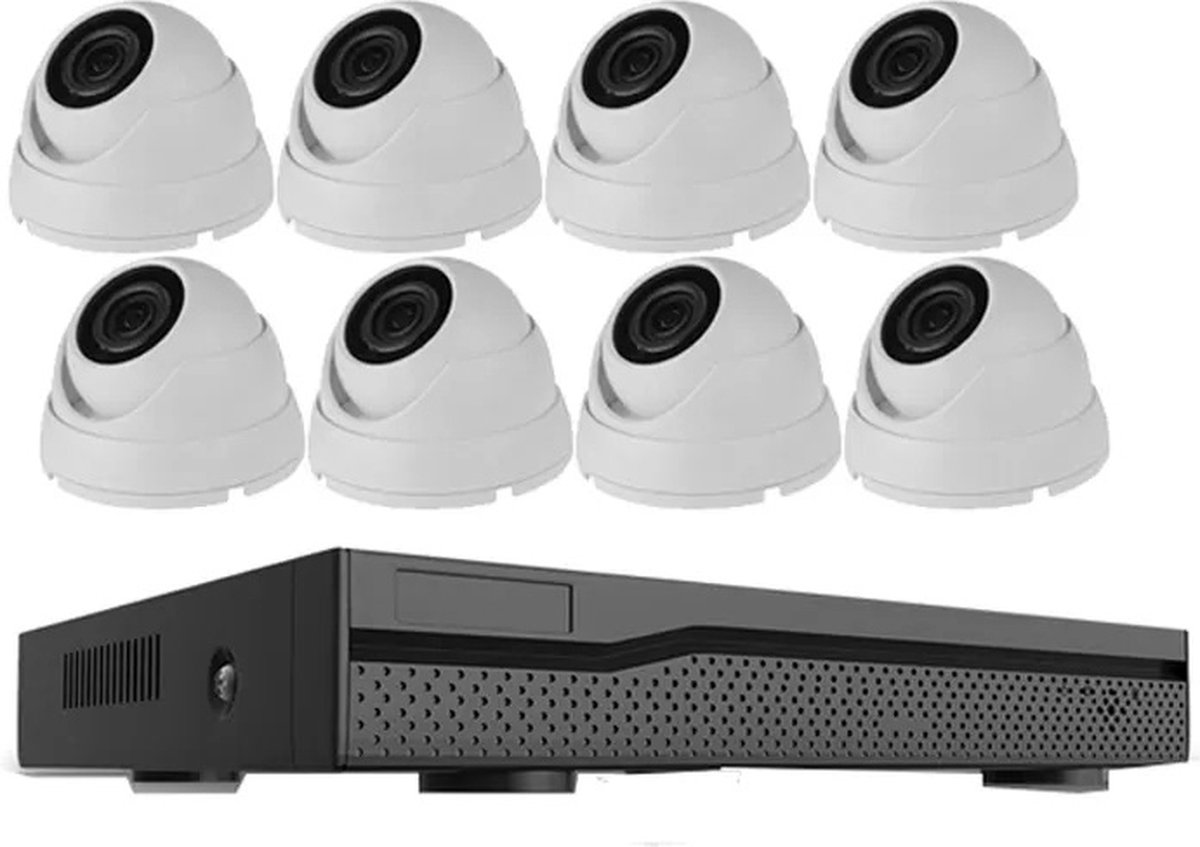 Compleet Camera Beveiliging Set met 8x POE Camera - Bekabeld - + 2TB HDD - Beveiligingscamera voor Buiten - Bewakingscamera - 5MP