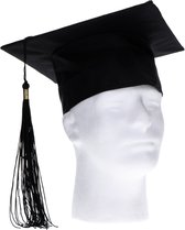 Chapeau de réussite - Tableau de mortier - Examen - Chapeau de remise de diplôme - Chapeau - Pass Zwart avec pompon pour adultes - Examen - Fournitures de fête de remise de diplôme